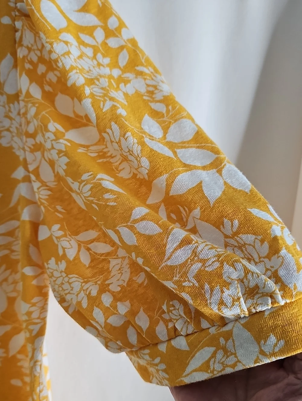 LOFT Yellow Floral V-Neck Puff Sleeve Top